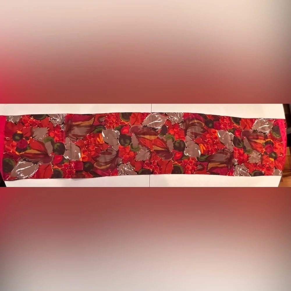 VINTAGE: Honey | rectangular floral print silk scarf